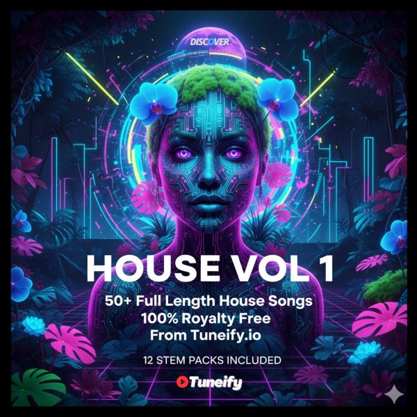 HOUSE Vol 1 – 50 Full-Length House Music Genre Songs + 12 Full Raw Stem Packs